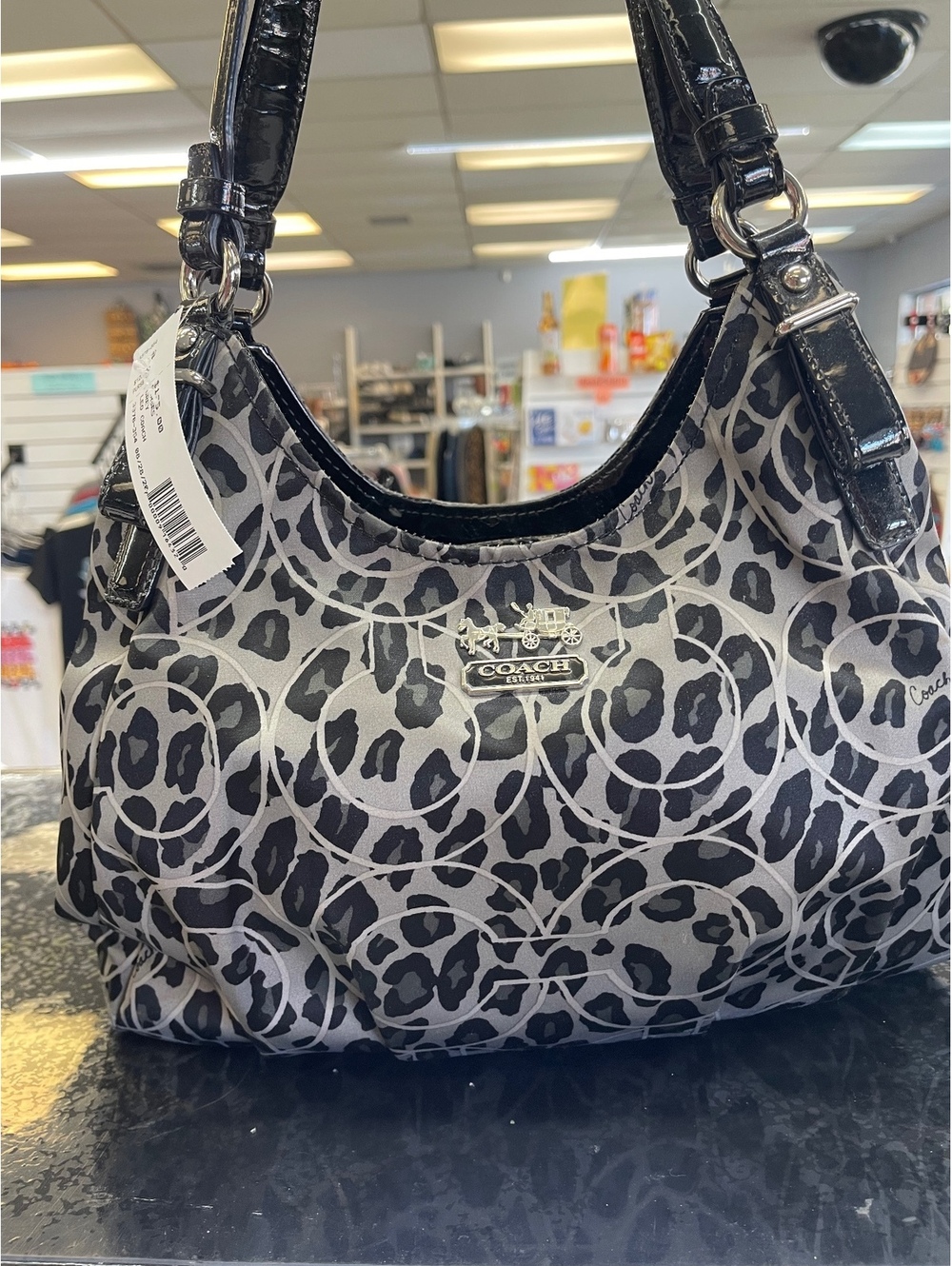 Coach Women's Shoulder Bag with Black and Gray Leopard Print - Picture 2 of 8